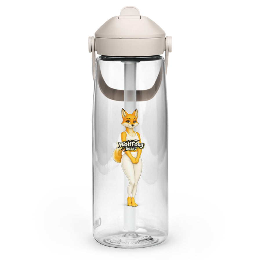Flip straw water bottle