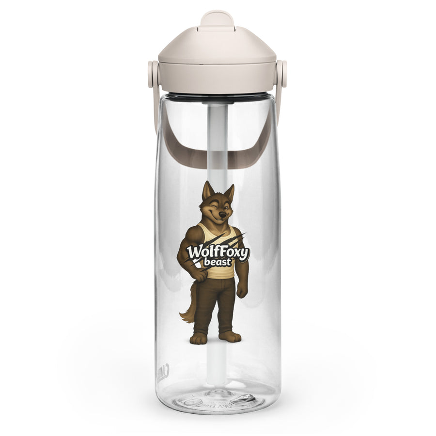 Flip straw water bottle